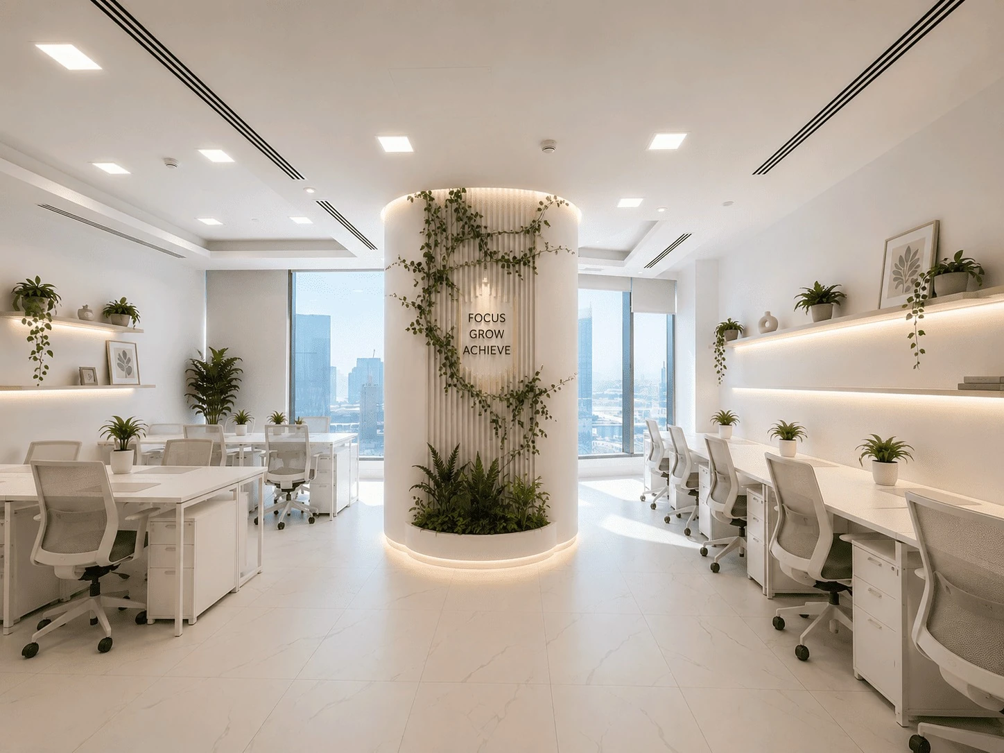 Dedicated desk workspace at Aegis Coworking, Addax Tower, ADGM