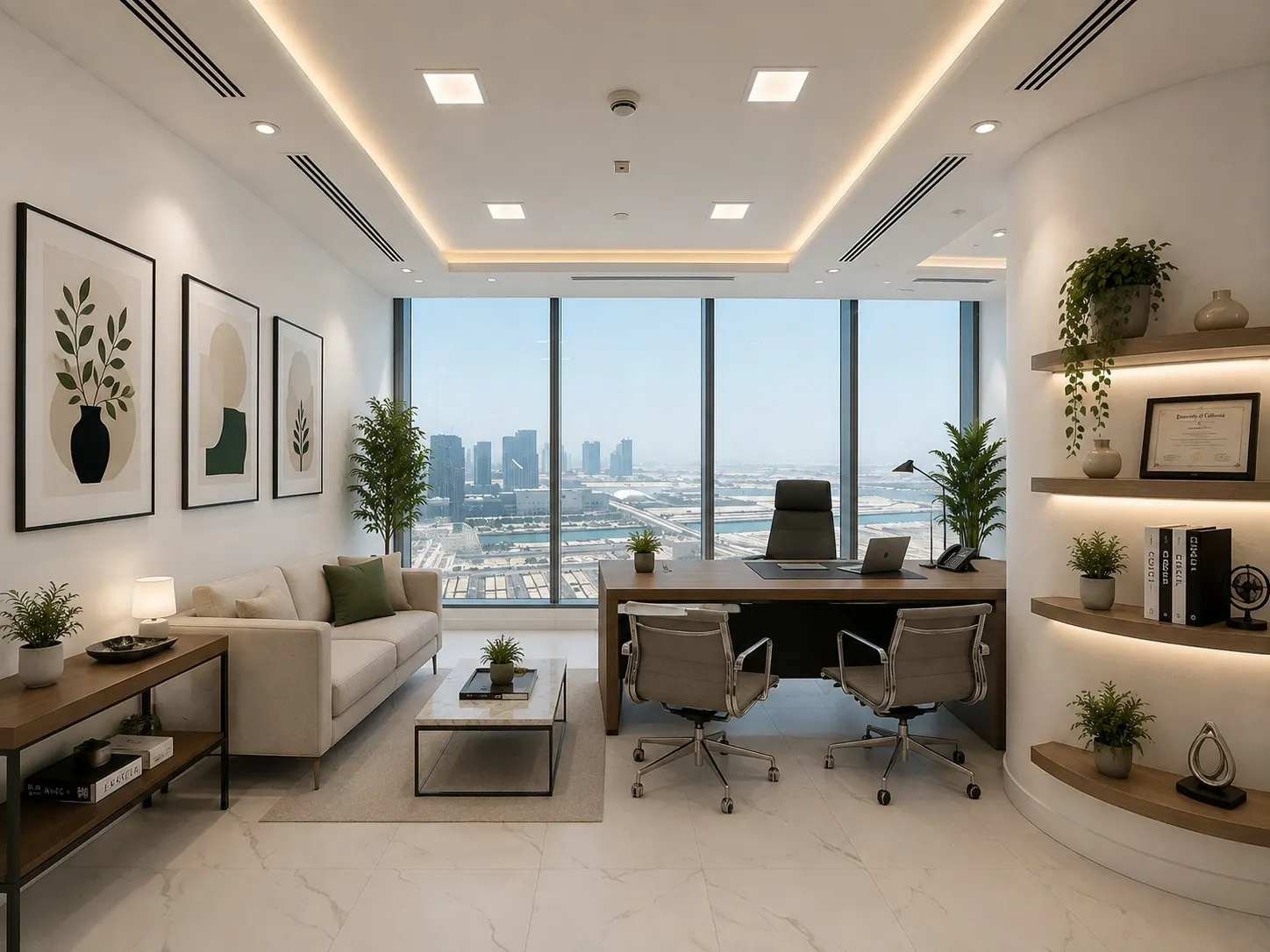 Private office interior at Aegis Coworking in ADGM, Abu Dhabi
